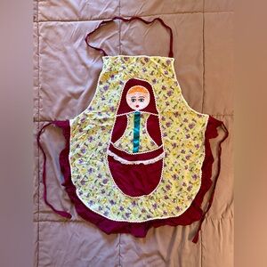 Russian Nesting Doll Apron with Floral Design and pocket Small GUC